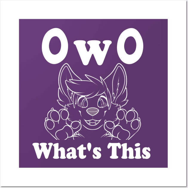 OwO Whats this cute fursuit furry dog saying Wall Art by Surfer Dave Designs